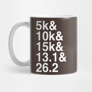 Running Race Distances, 5k to Marathon Mug